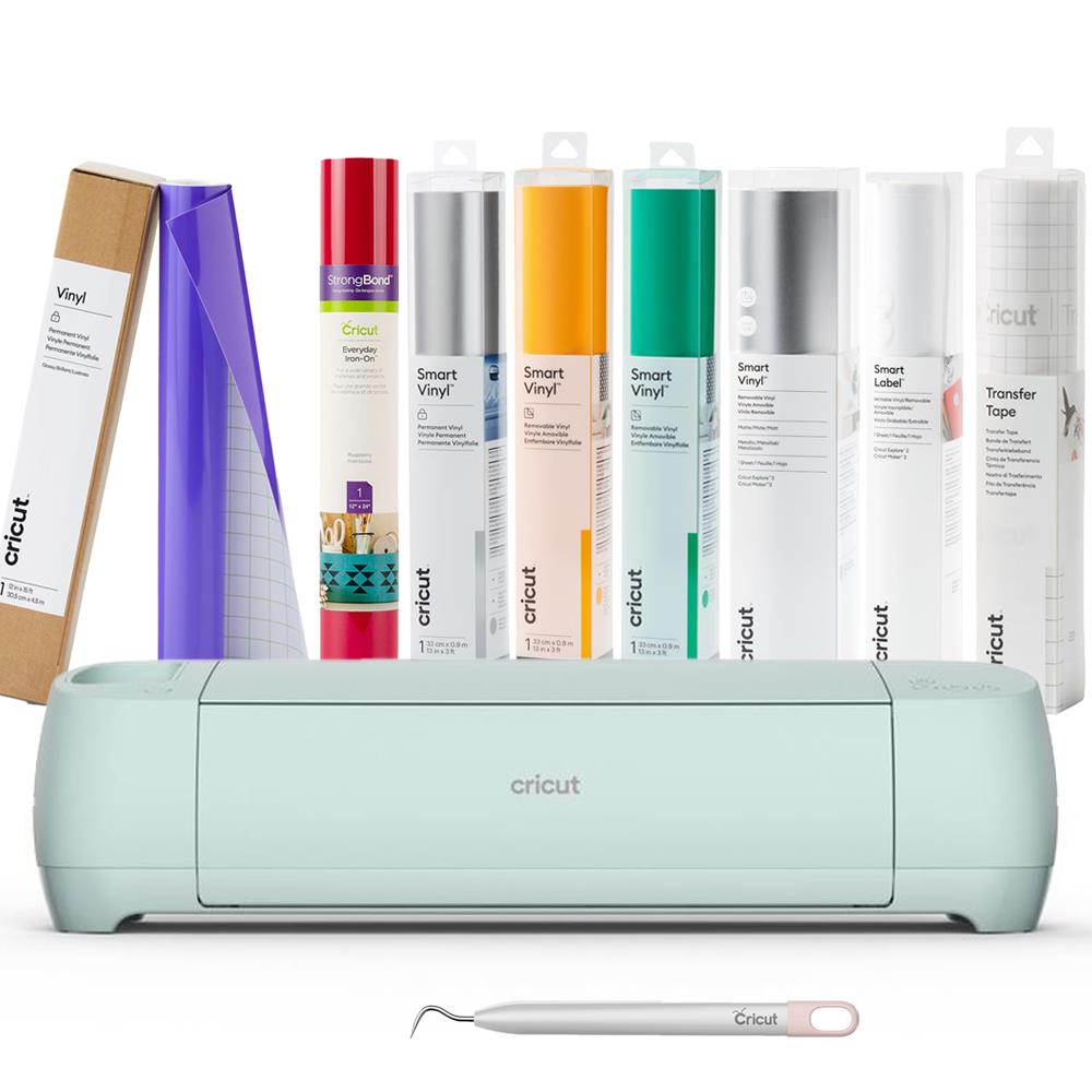 Cricut Explore 3 - Winter Bundle 24/25 - Schneideplotter mit Entgitterhaken, Smart Vinyl