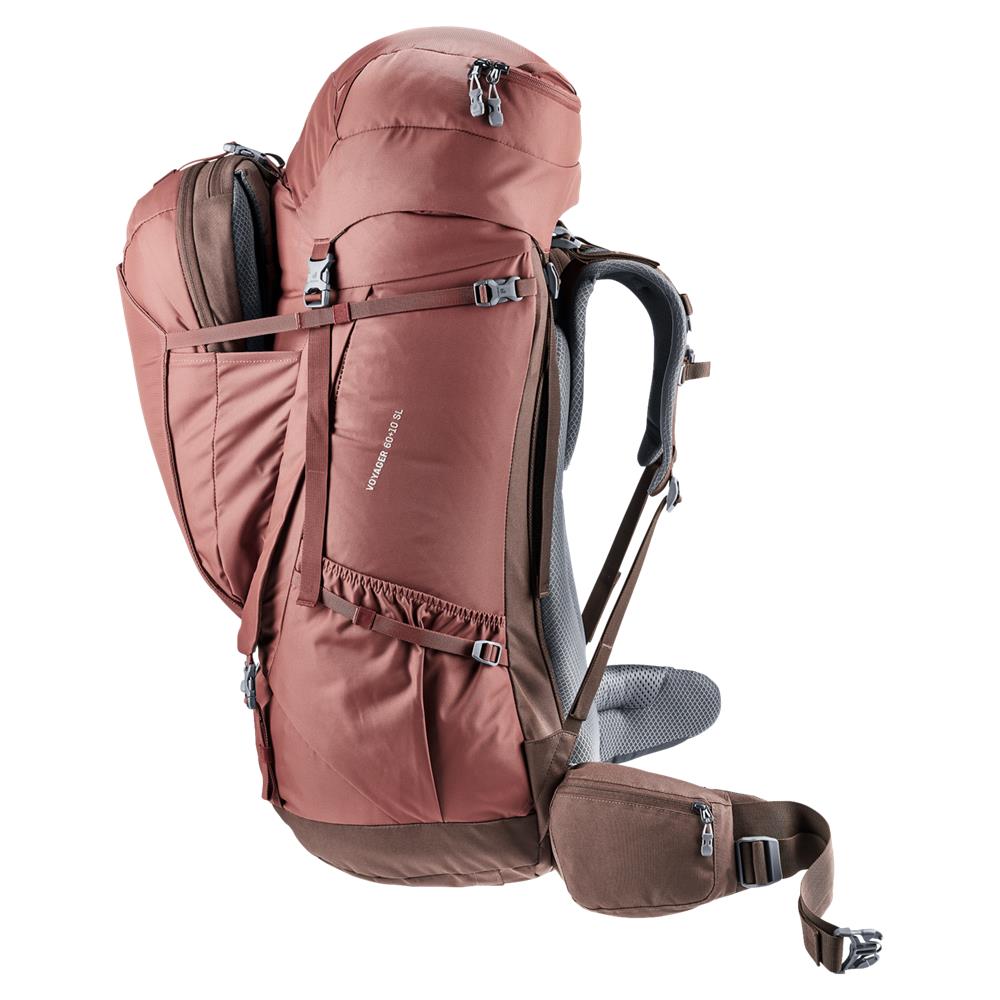 deuter Voyager 60+10 SL, Reiserucksack, caspia-raisin (rot), 60L