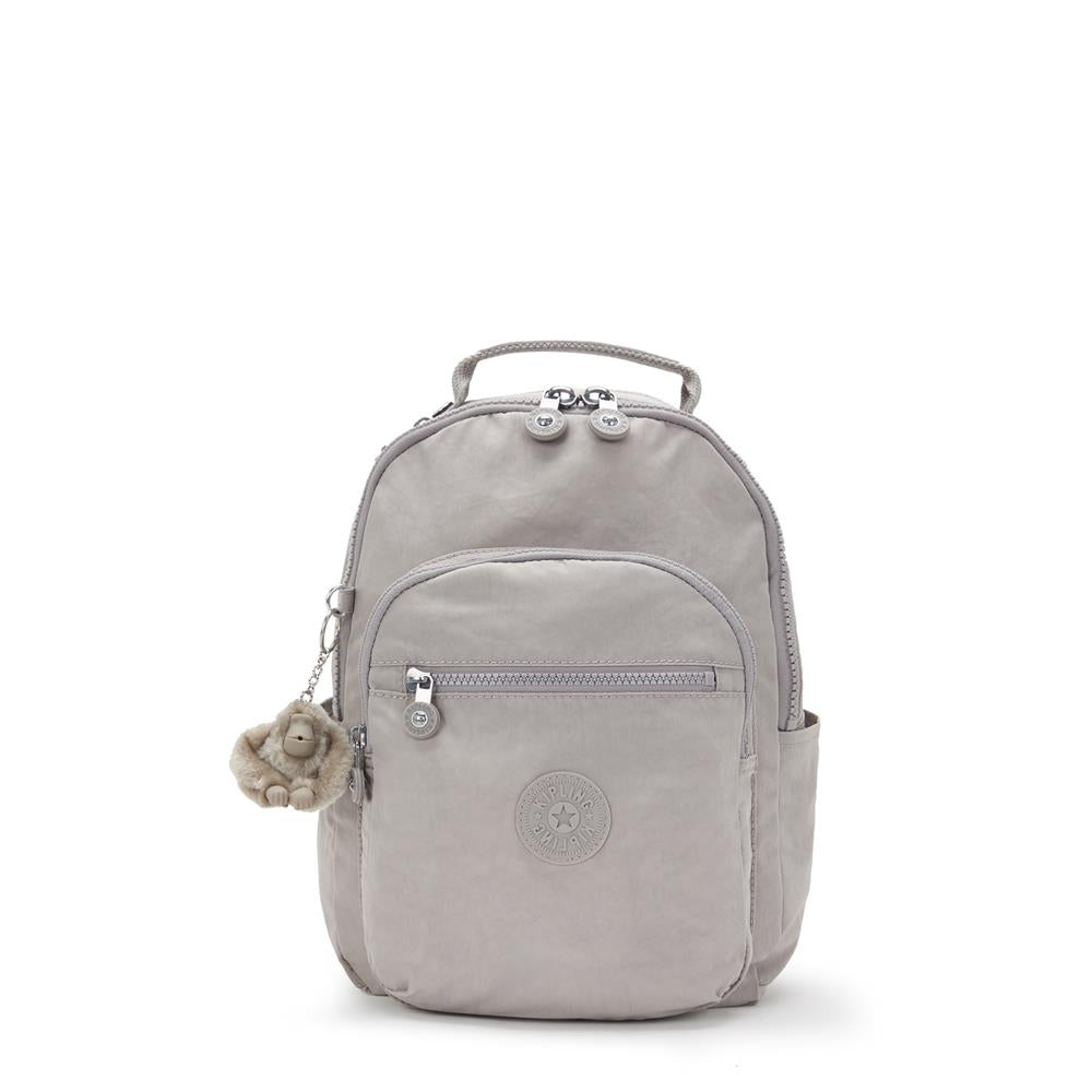 Kipling SEOUL S, Kleiner Rucksack, Grey Gris (grau), 14L, mit 11-Zoll-Tabletfach