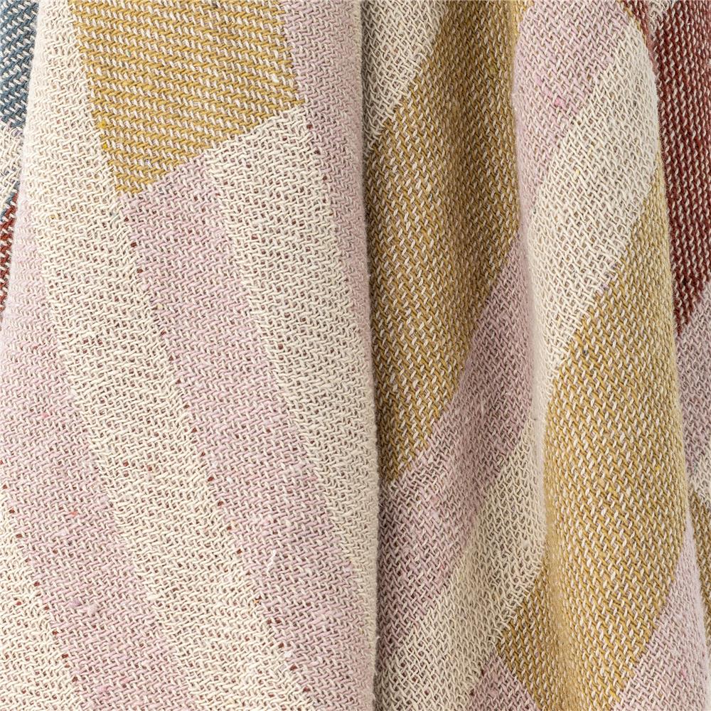 Bloomingville Lane Wohndecke 160 x 130 cm mit recycelter Baumwolle mit Fransen
