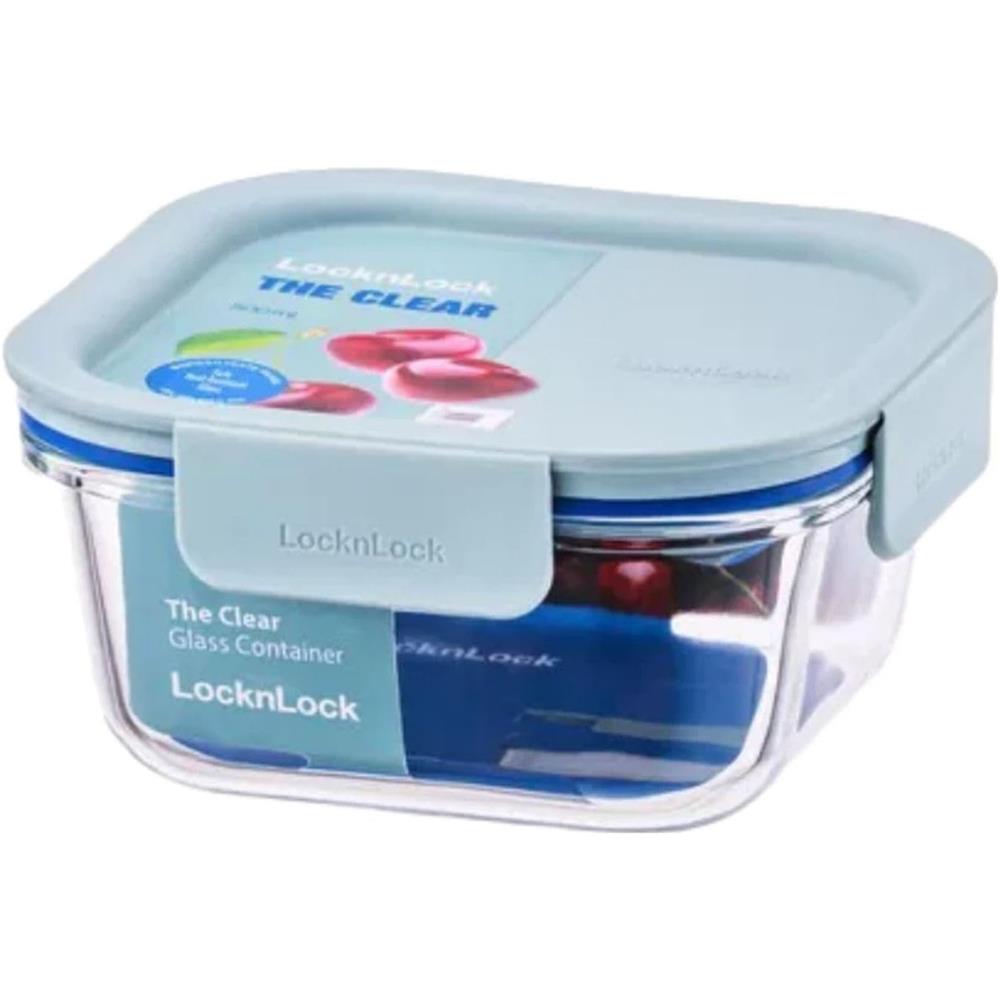 LocknLock The Clear Glas Frischhaltedose 750 ml blau - Ofenform mit Deckel, mikrowellengeeignet, BPA-frei