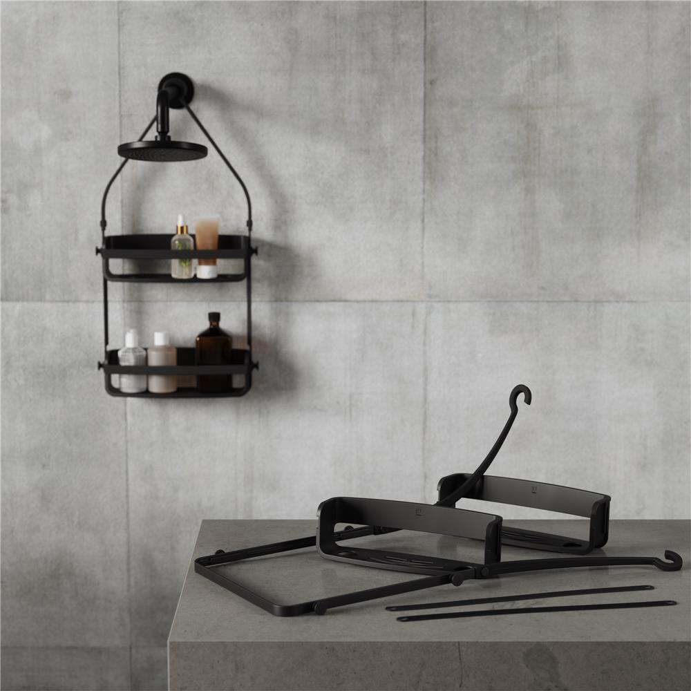 Umbra Flex Duschablage, Duschregal ohne Bohren, Duschcaddy, Duschdiener, in Schwarz