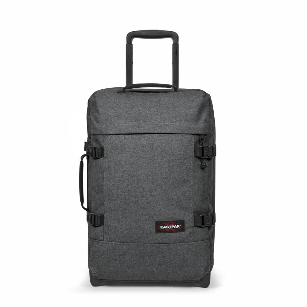 Eastpak TRANVERZ S, Kleiner Reisetrolley, Black Denim (grau), 42L, Rollkoffer mit 2 Rädern und TSA-Schloss