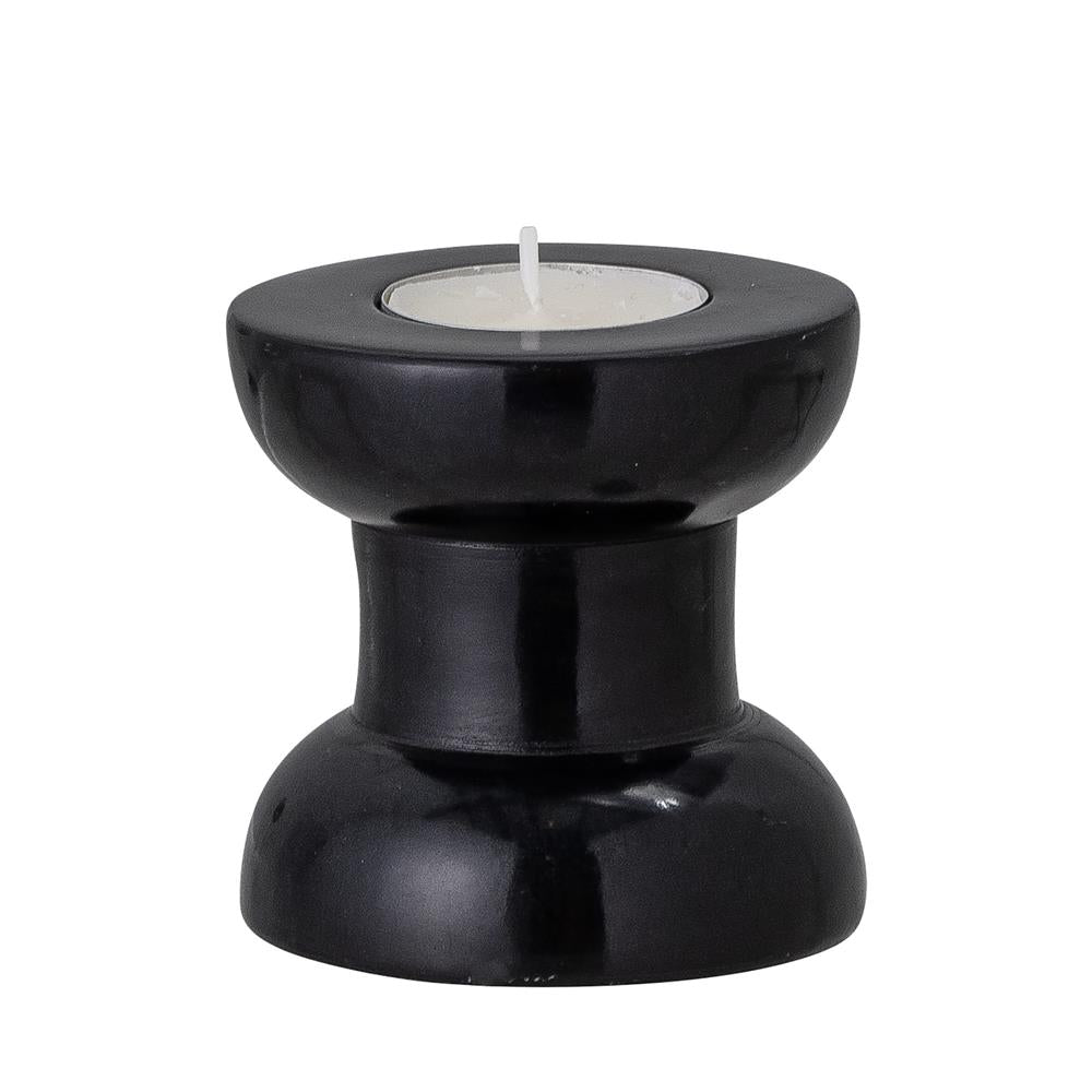 Bloomingville Bailee Teelichthalter in Schwarz, aus Speckstein, in Form einer Gewichtsbalance