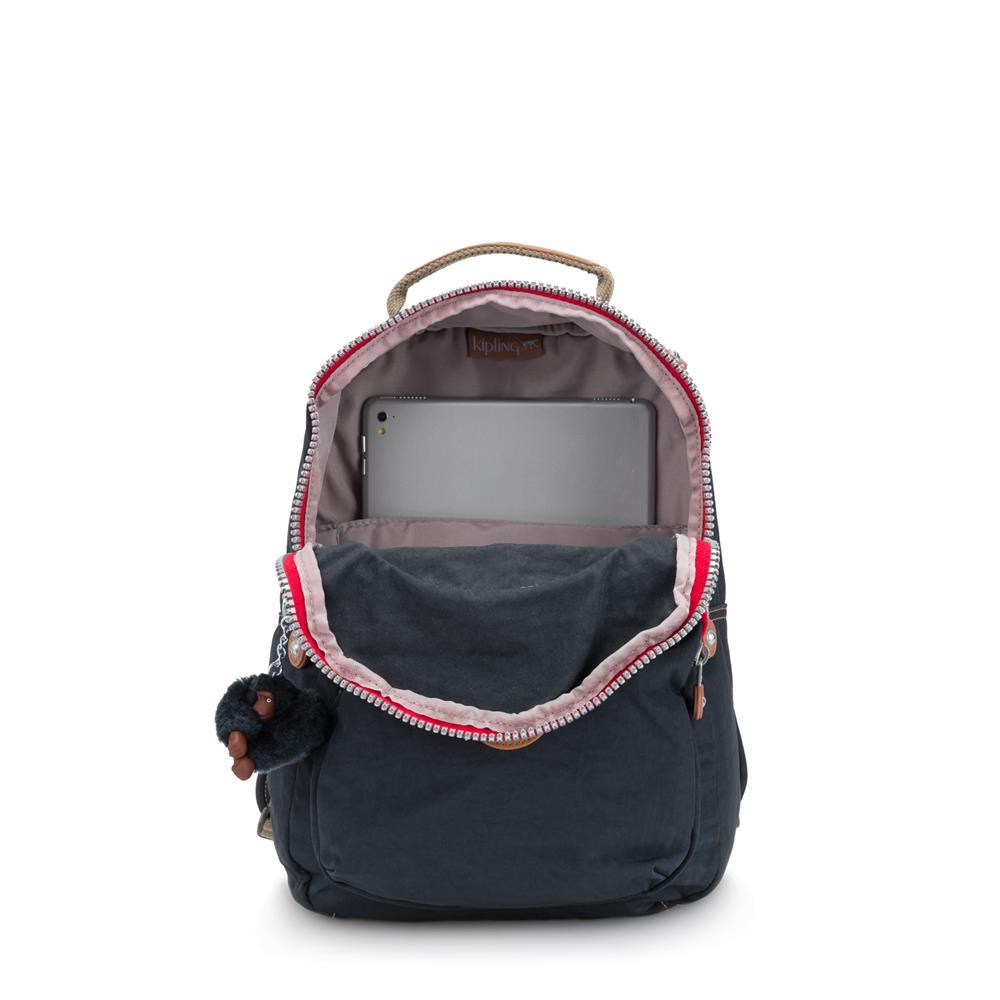 Kipling SEOUL L, Großer Schulrucksack mit 15-Zoll-Laptopfach, 27L, True Navy Combo (blau)