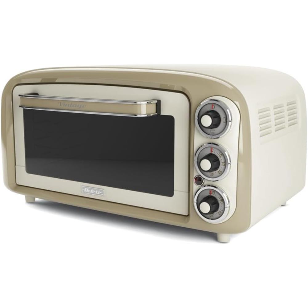 Ariete Vintage Mini Backofen, Beige, 18L Elektrobackofen im Retro-Design, 1380W, 230°C