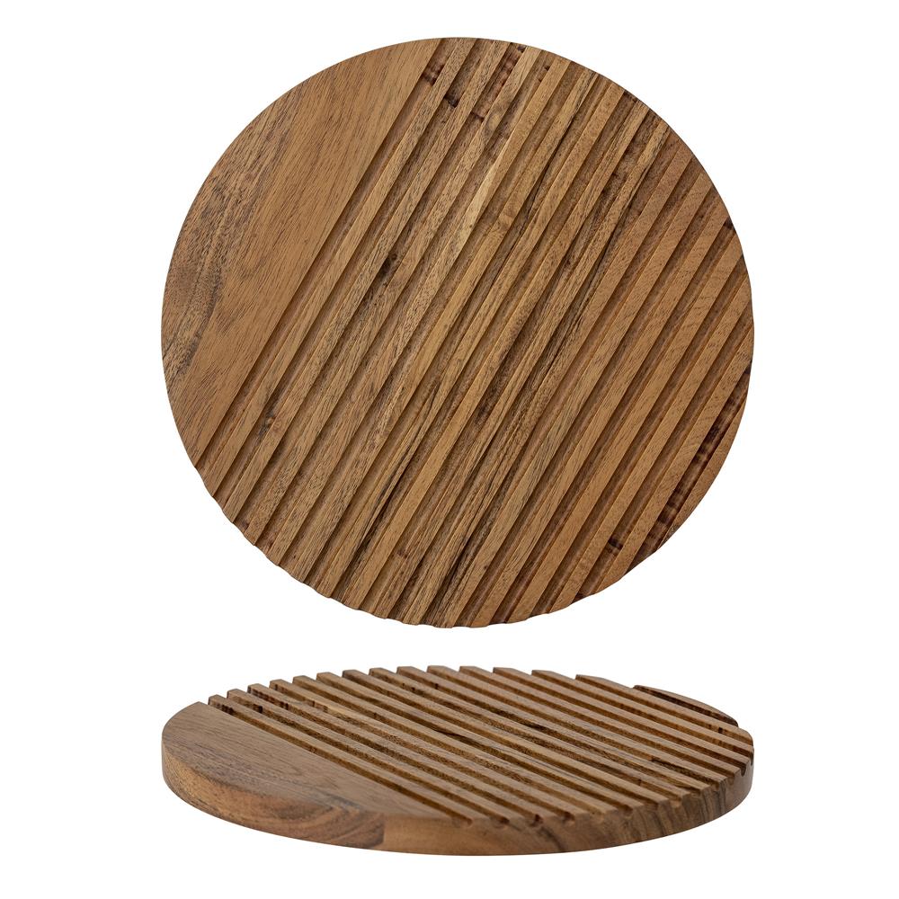 Bloomingville Dotta Schneidebrett, rund, in Braun, aus Mangoholz, 25,5x1,5 cm