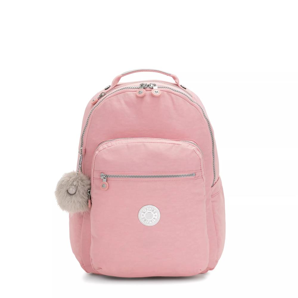 Kipling SEOUL L, Großer Schulrucksack mit 15-Zoll-Laptopfach, 27L, Bridal Rose (rosa)