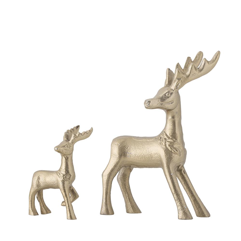 Bloomingville Kila Deko, Gold, Aluminium Rentierfiguren 2er Set Weihnachten
