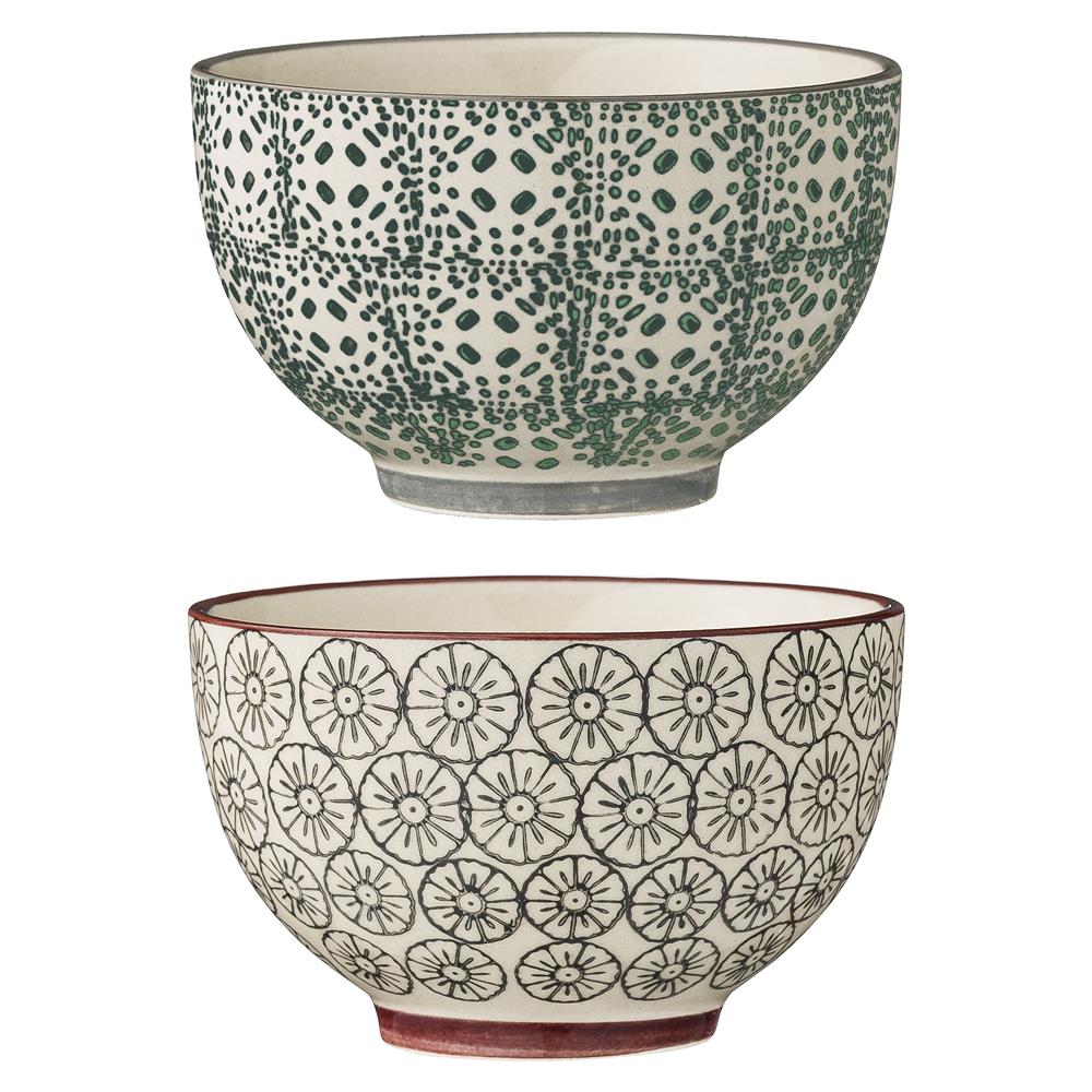 Bloomingville Karine Schüssel, 2er Set, Bunt, 250ml, Steingut, dänisches Design