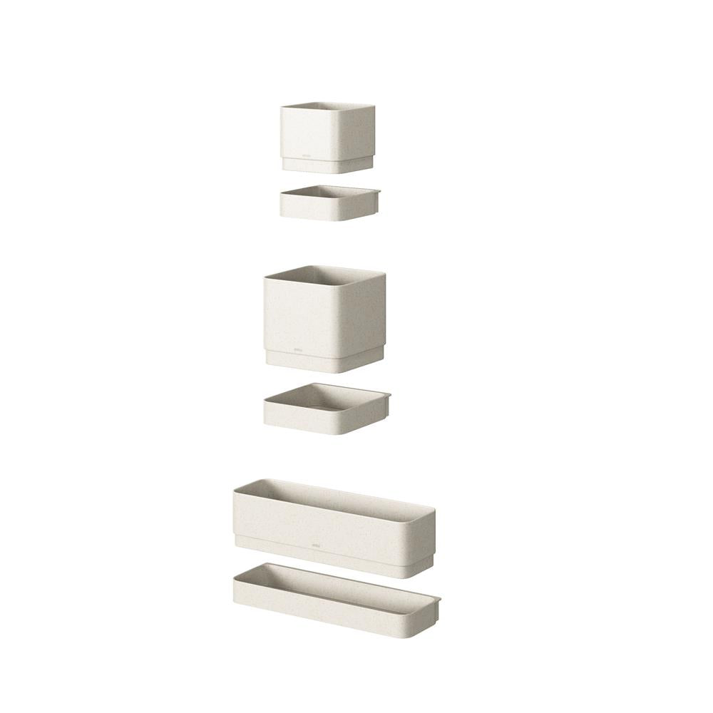 Umbra Cubiko Wandpflanzkasten mit 4 Pflanztöpfen, vertikale/horizontale Ausrichtung, in Weiß