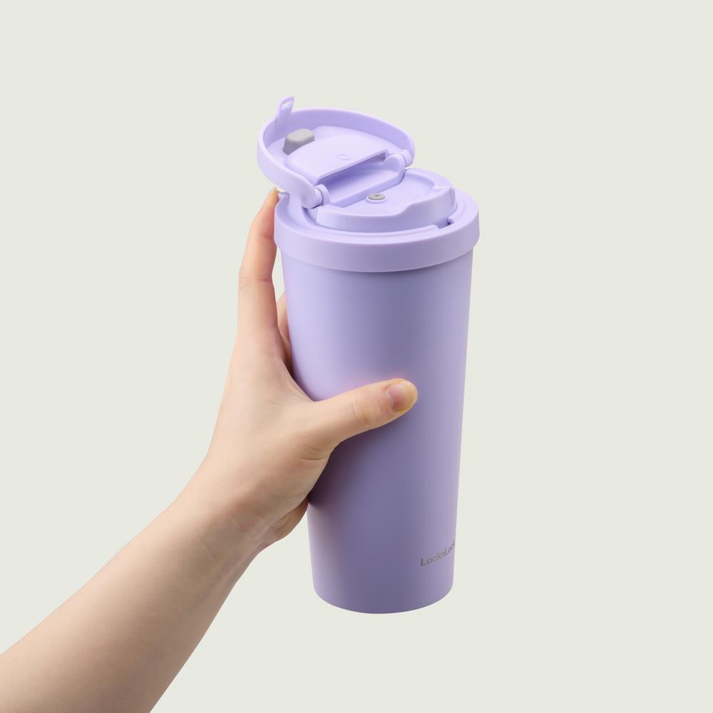 LocknLock One-Touch Clip Thermobecher 550 ml Schwarz - Isolierbecher To Go Edelstahl