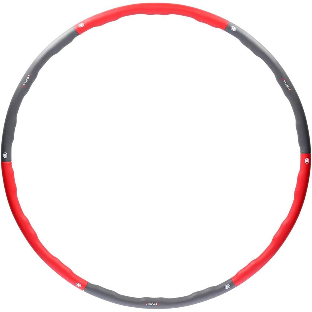 Hula Hoop Reifen 100 cm mit Massagenoppen zum Abnehmen Rot/Grau | HMS HHP002