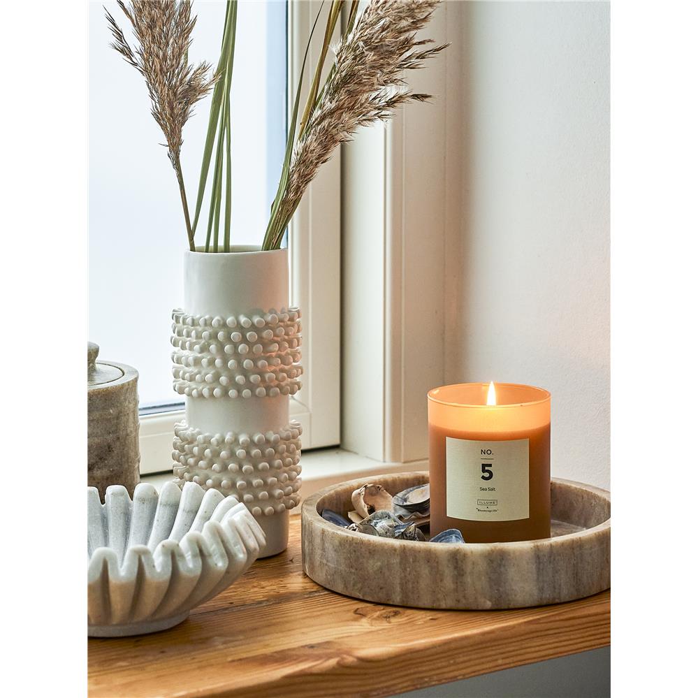 Bloomingville Vase Barrit 8,5 x 20,5 cm Weiß Steingut Blumenvase Dekovase dänisches Design