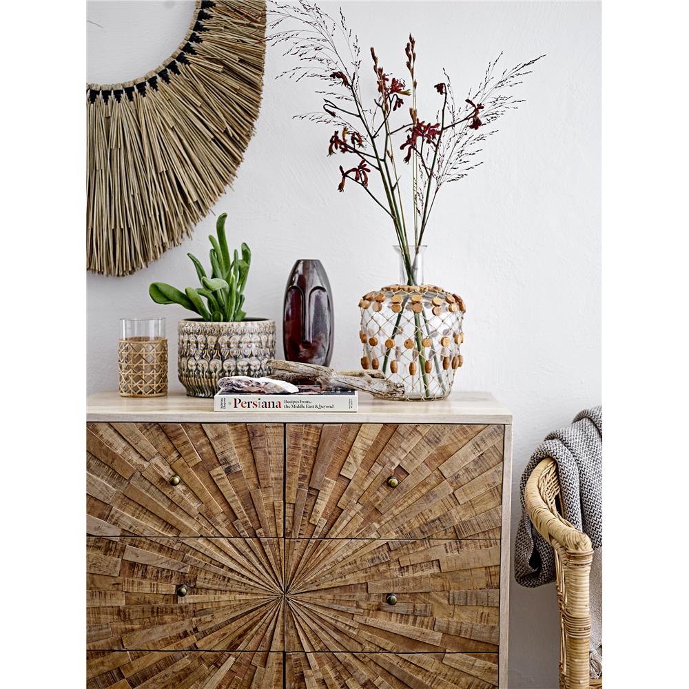 Bloomingville Daviid Vase Braun Steingut 10,5 x 26 cm Dekovase Blumenvase