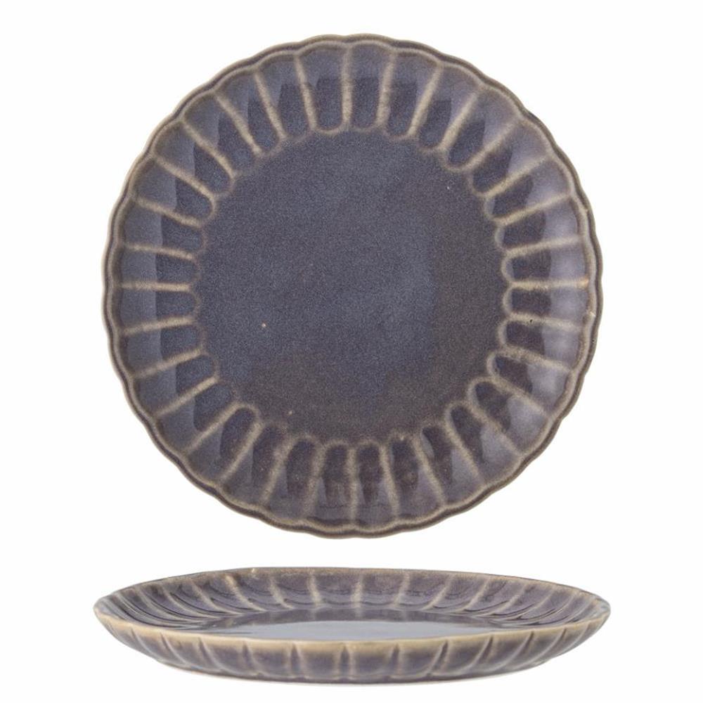Bloomingville Latina Teller, Violett, 27 cm, Steingut, Speiseteller, dänisches Design