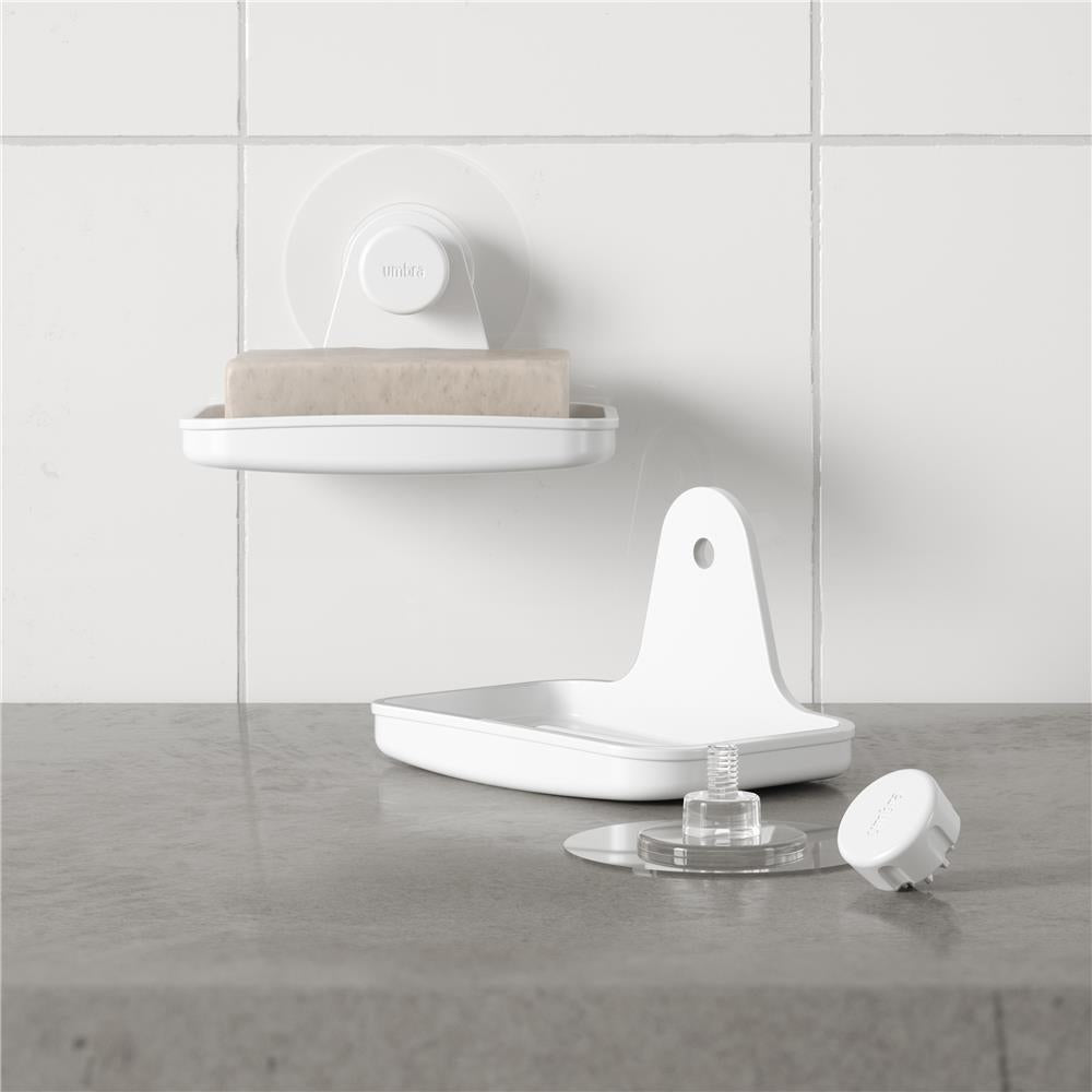 Umbra Flex Seifenschale zum Kleben in Weiß, rostfrei und ohne Bohren