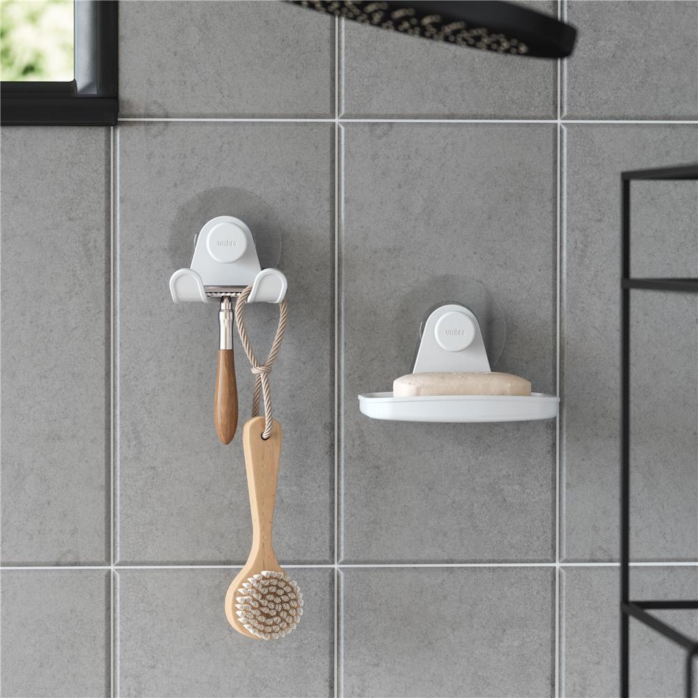 Umbra Flex Seifenschale zum Kleben in Weiß, rostfrei und ohne Bohren