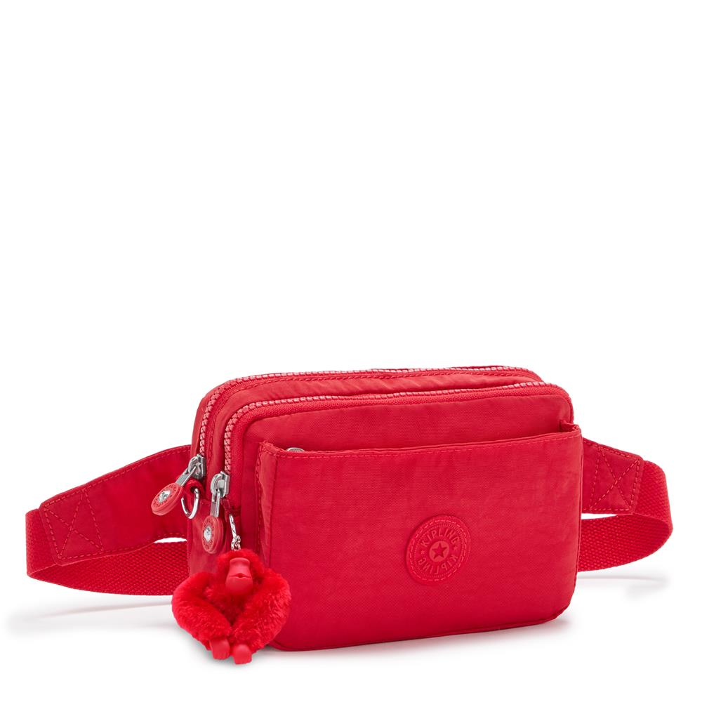 Kipling ABANU MULTI, 2-in-1-Crossbody- und Bauchtasche, Red Rouge (rot), Schultertasche