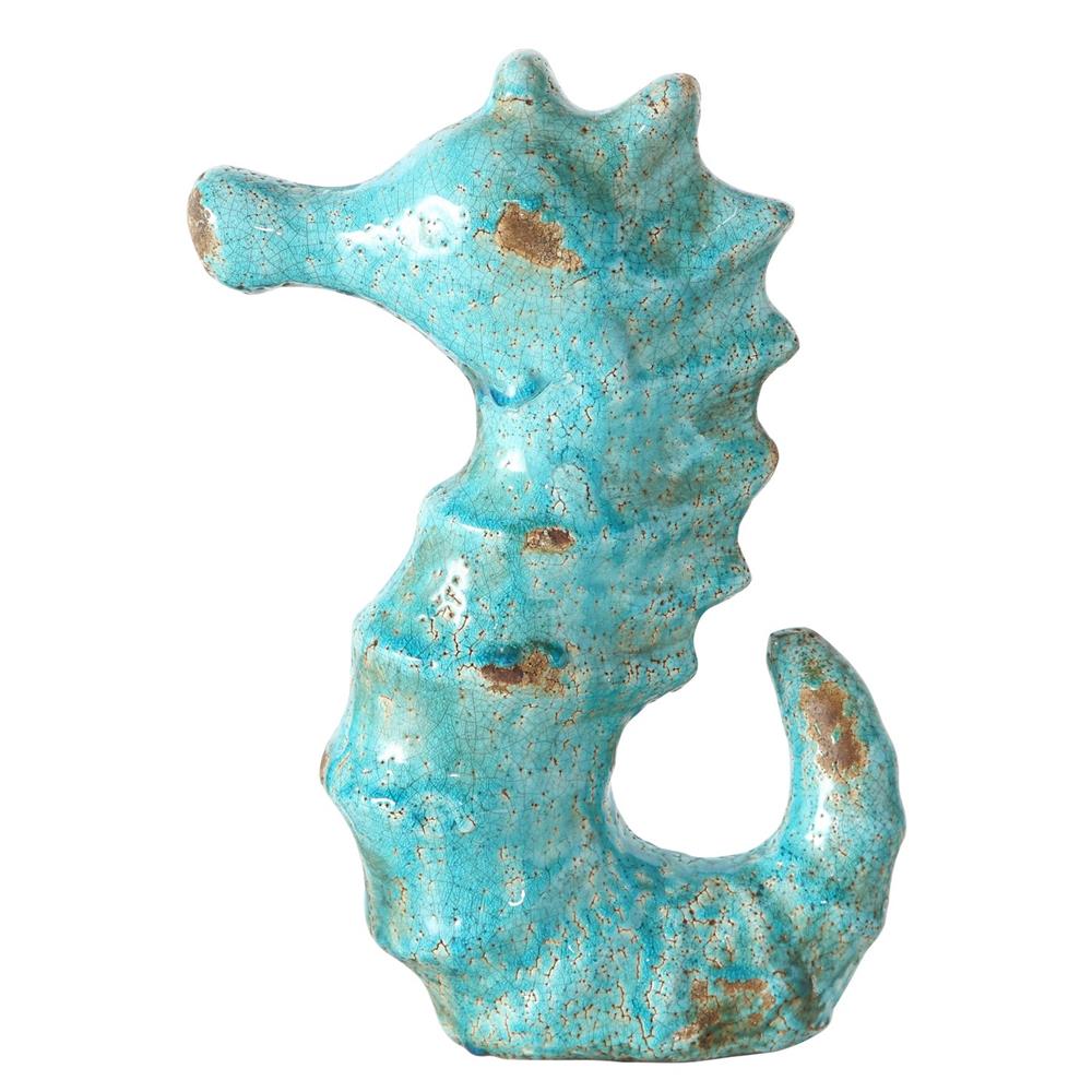 BOLTZE Figur Fina Seepferdchen in Türkis, 35cm, aus Terrakotta