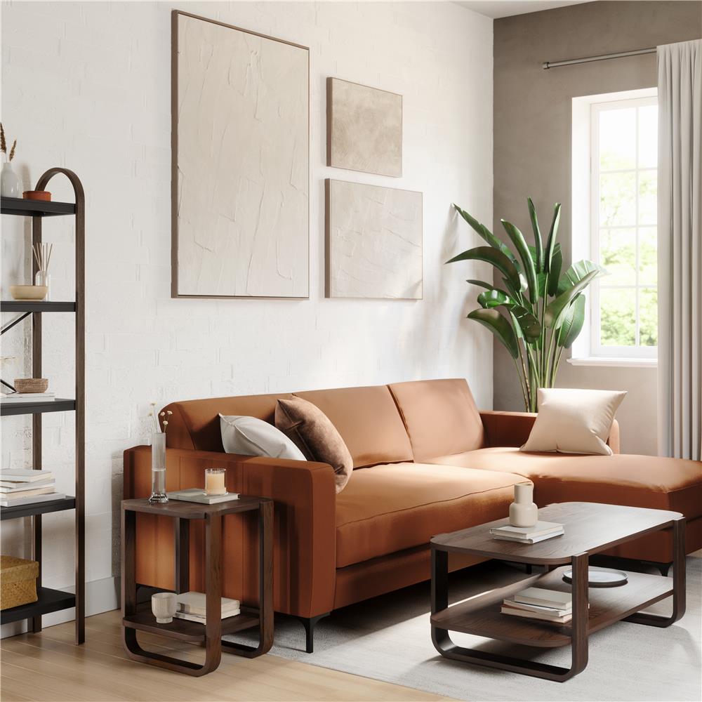 Umbra Bellwood Beistelltisch, Moderner Couchtisch und Nachttisch aus Bugholz in Walnuss Antik