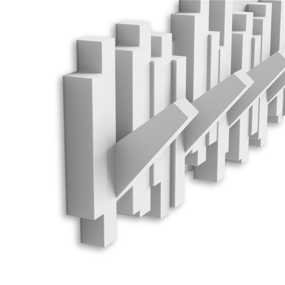 Umbra Stäbchen Garderobenhaken 49 x 18 x 3 cm Weiß Wandhaken Garderobenleiste