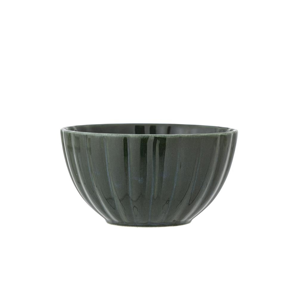 Bloomingville Latina Schale, Dunkelgrün, Steingut, 400 ml, dänisches Design