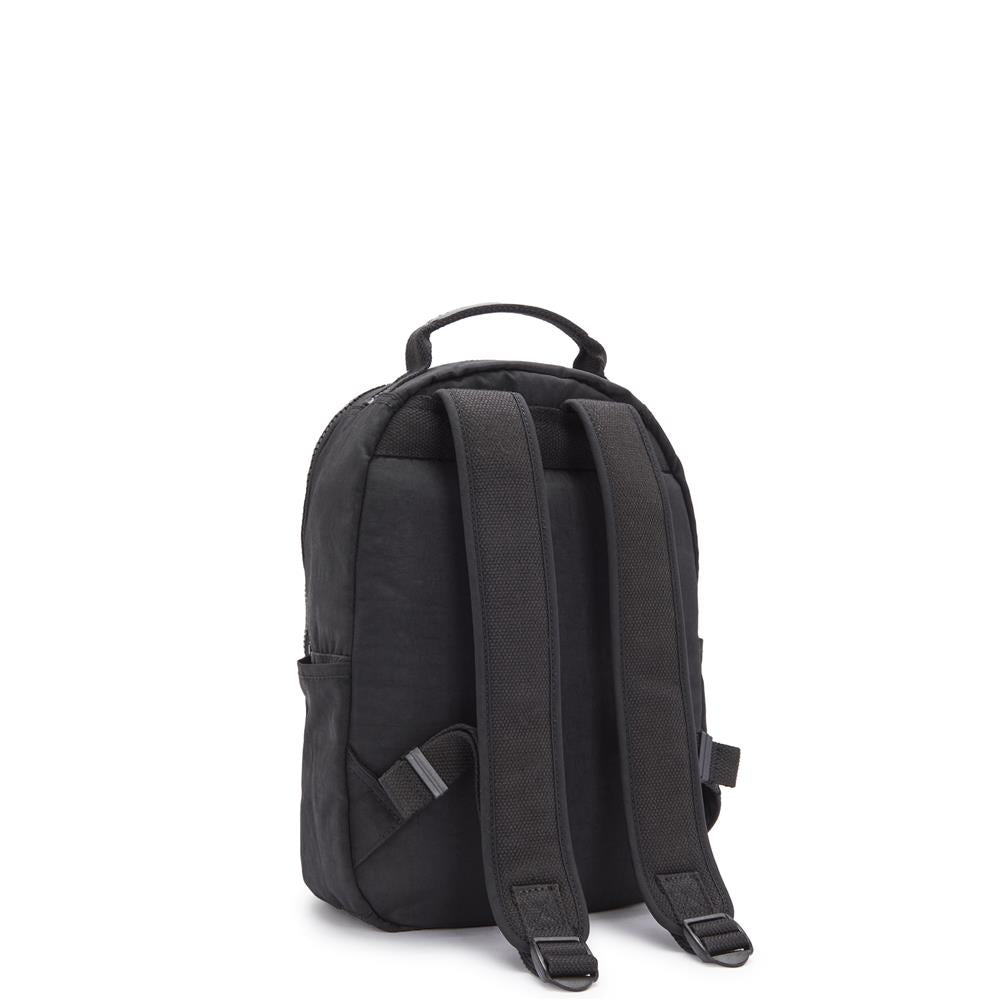 Kipling SEOUL S, Kleiner Schulrucksack mit 11-Zoll-Tabletfach, 14L, Black Noir (schwarz)