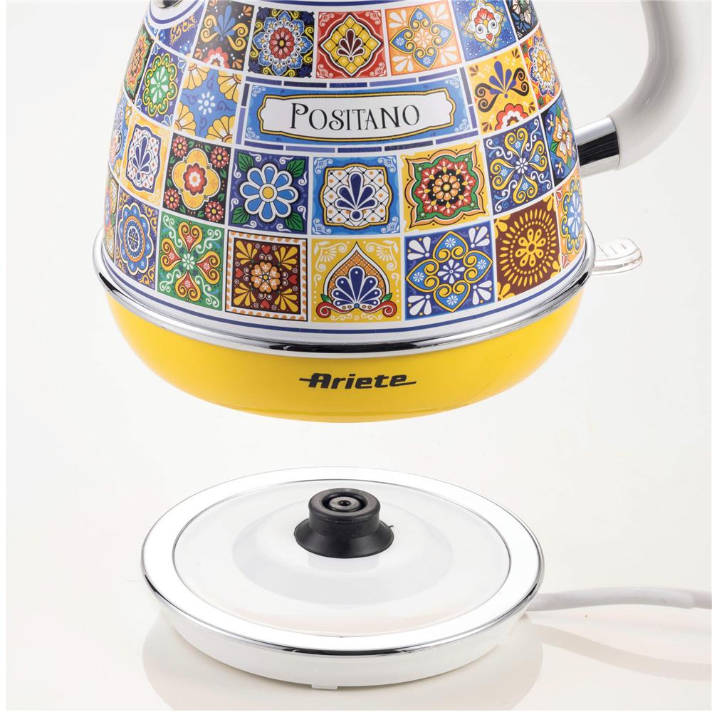 Ariete Positano Wasserkocher, Mediterranes Design, 1,7L Edelstahlkessel, 2200W