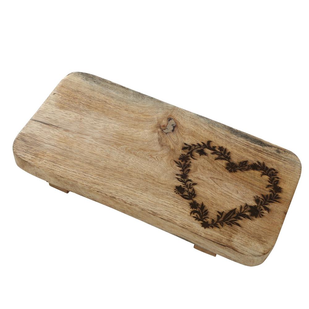 BOLTZE Schneidebrett Berta mit Herz-Motiv Küchenbrett aus Holz | 1 Stück zufällige Variante