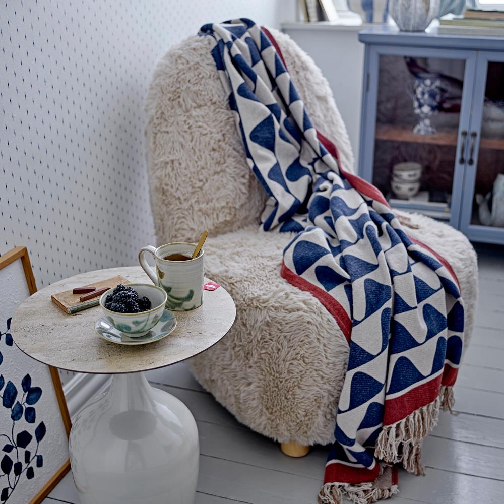 Bloomingville Lecco Beistelltisch natur - Design Couchtisch mit Keramikplatte für Wohnzimmer