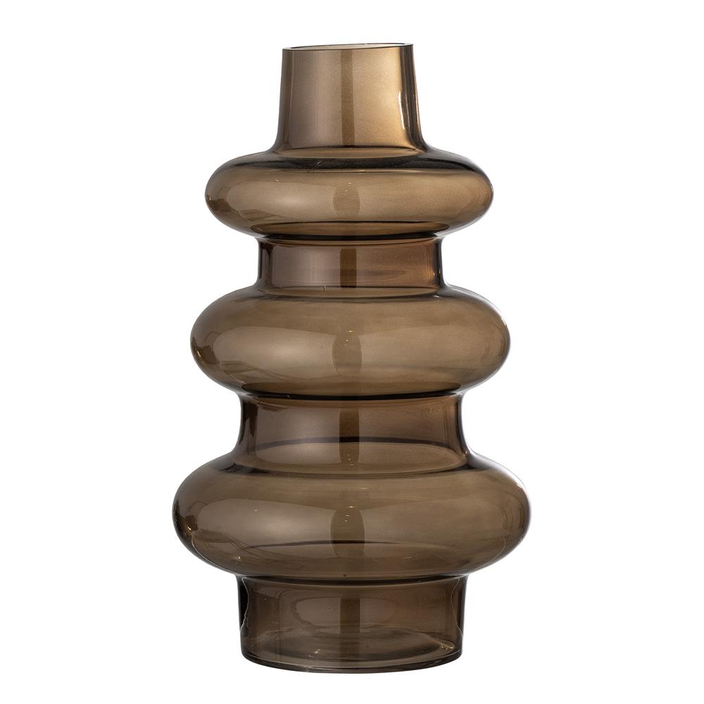 Bloomingville Rauke Vase Braun Glas Dekovase 20,5 x 34 cm Blumenvase