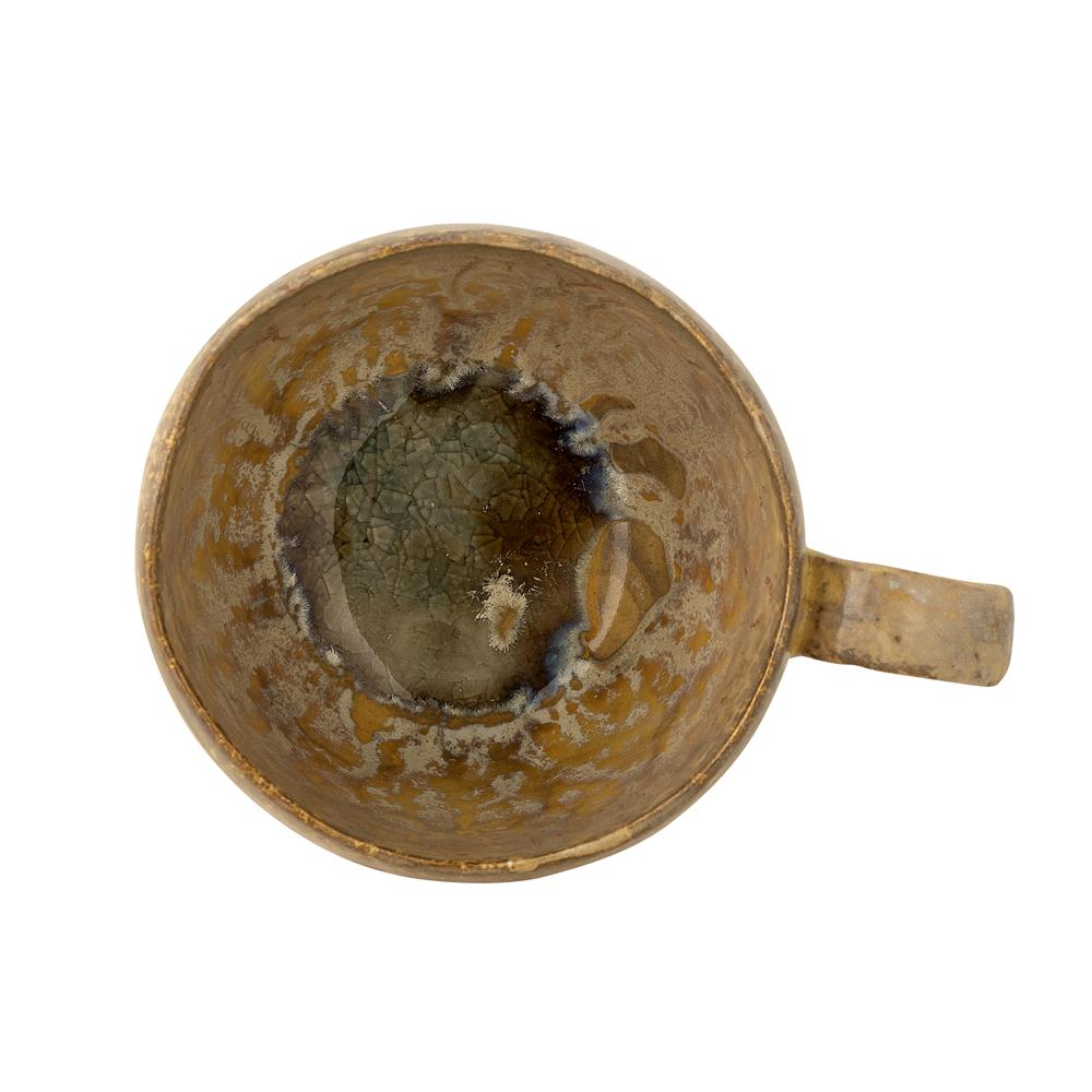 Bloomingville Milani Tasse, 260 ml – Gelbe Steinguttasse mit reaktiver Glasur und individuellem Farbspiel