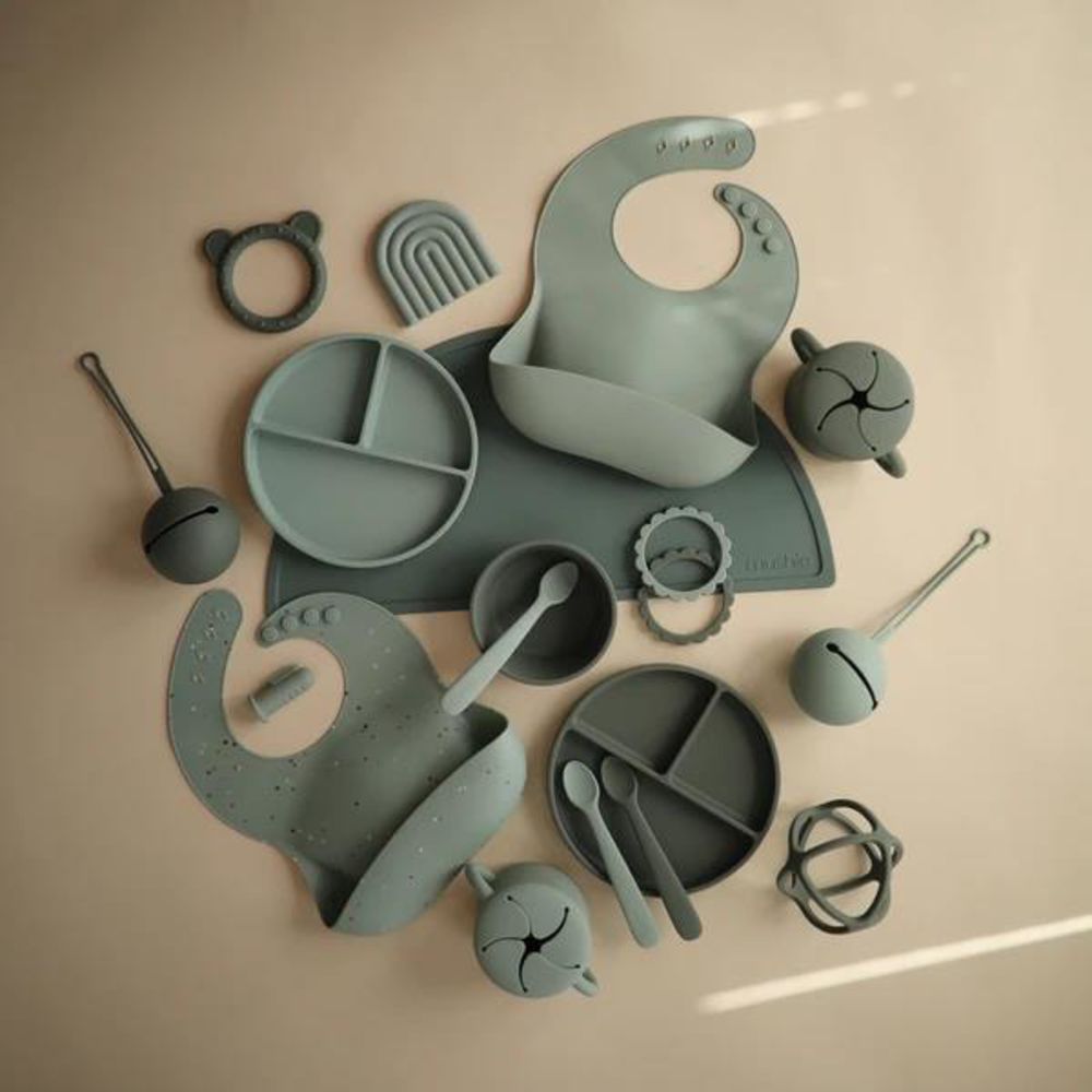 Mushie Beißring Bär, Dried Thyme, aus Silikon, BPA-frei