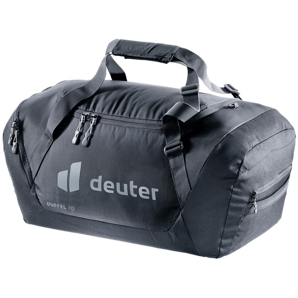 deuter Duffel 70, Reisetasche, black (schwarz), mit Seitentasche und Netzinnentasche