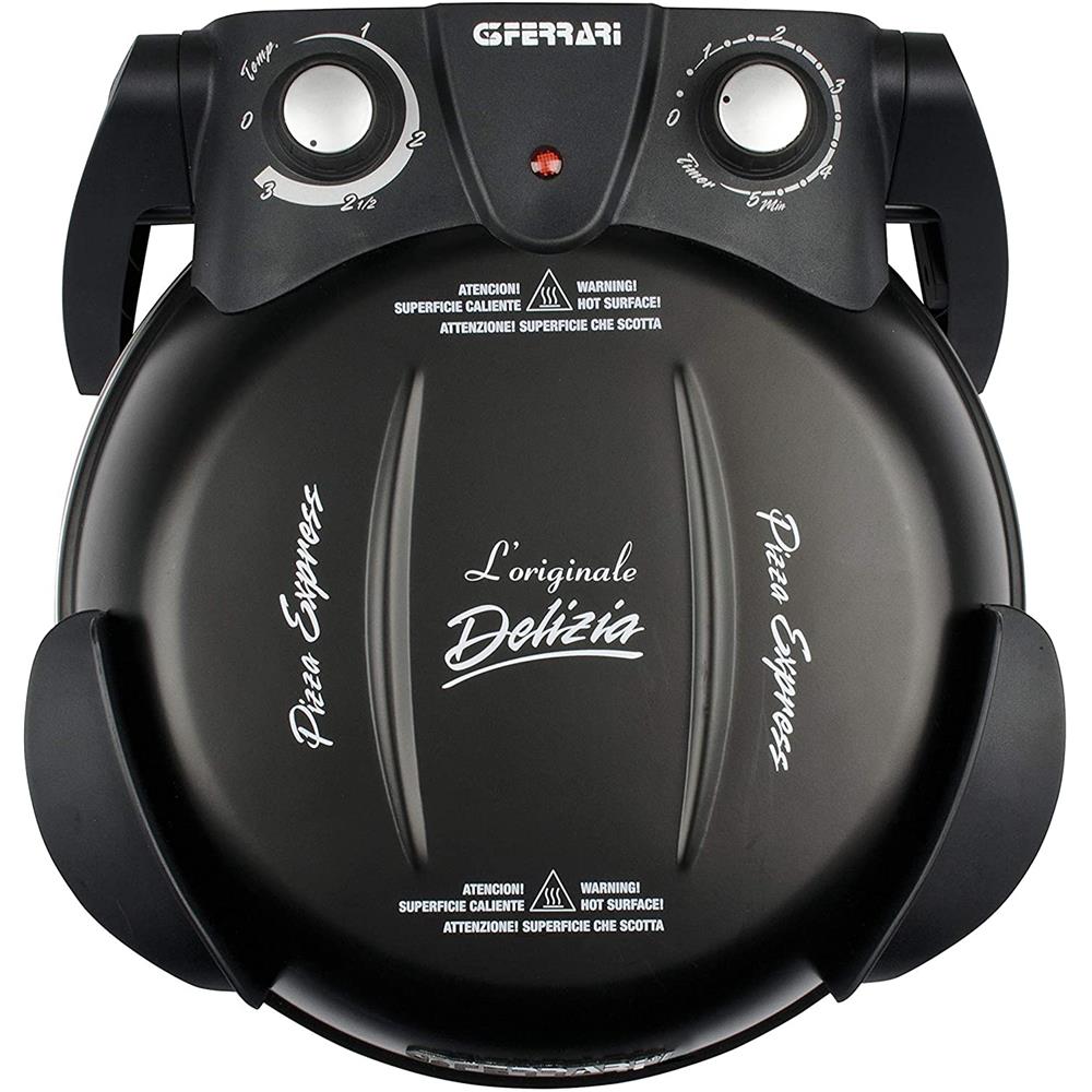 G3Ferrari elektrischer Pizzaofen Delizia 1200 W für Pizza Ø 31cm schwarz Pizzamaker mit feuerfestem Naturstein