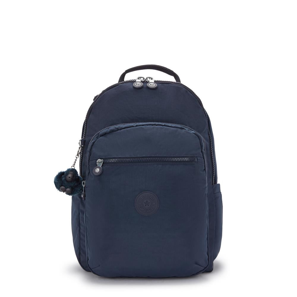 Kipling SEOUL L, Großer Rucksack, Blue Bleu 2 (blau), 27L, mit 15-Zoll-Laptopfach