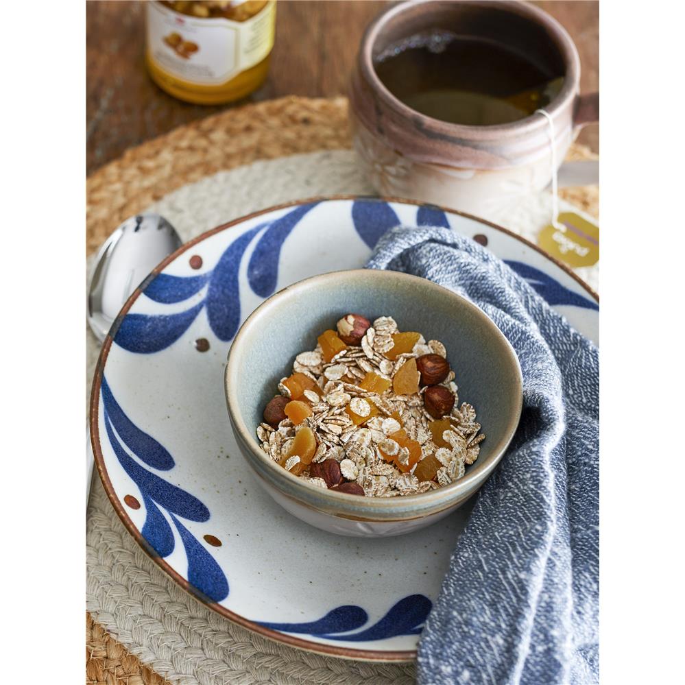 Bloomingville Camellia Servierschale blau Ø22cm Porzellan Servierschüssel großer tiefer Teller dänisches Design