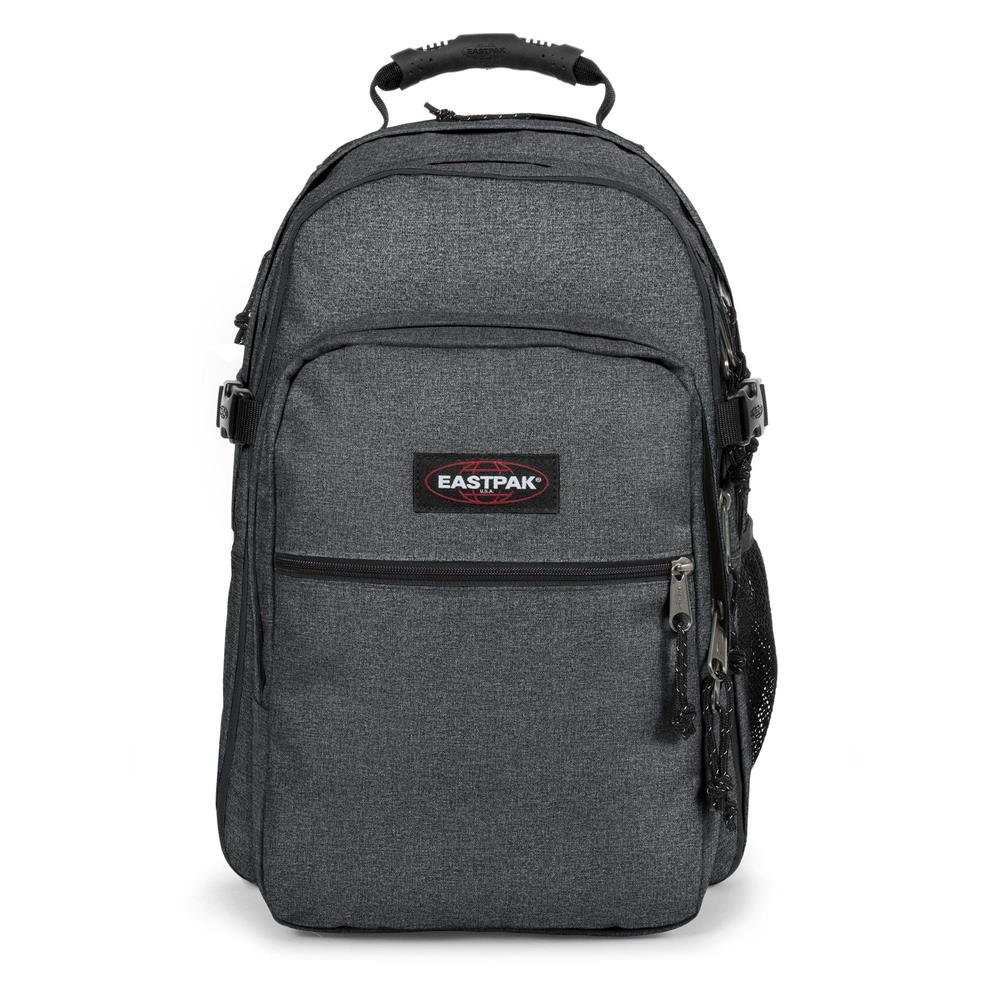 Eastpak TUTOR, Großer Rucksack, Black Denim (grau), 39L, mit Flaschenhalter und Laptopfach
