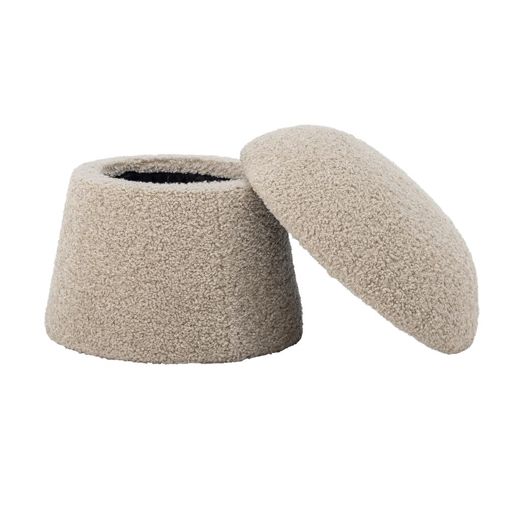 Bloomingville Bocca Pouf aus Polyester in Natur – organischer Sitzpouf für Wohnzimmer