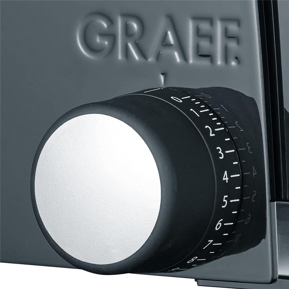 GRAEF Allesschneider SlicedKitchen S11002 schwarz Edelstahl-Wellenschliffmesser und Kindersicherung