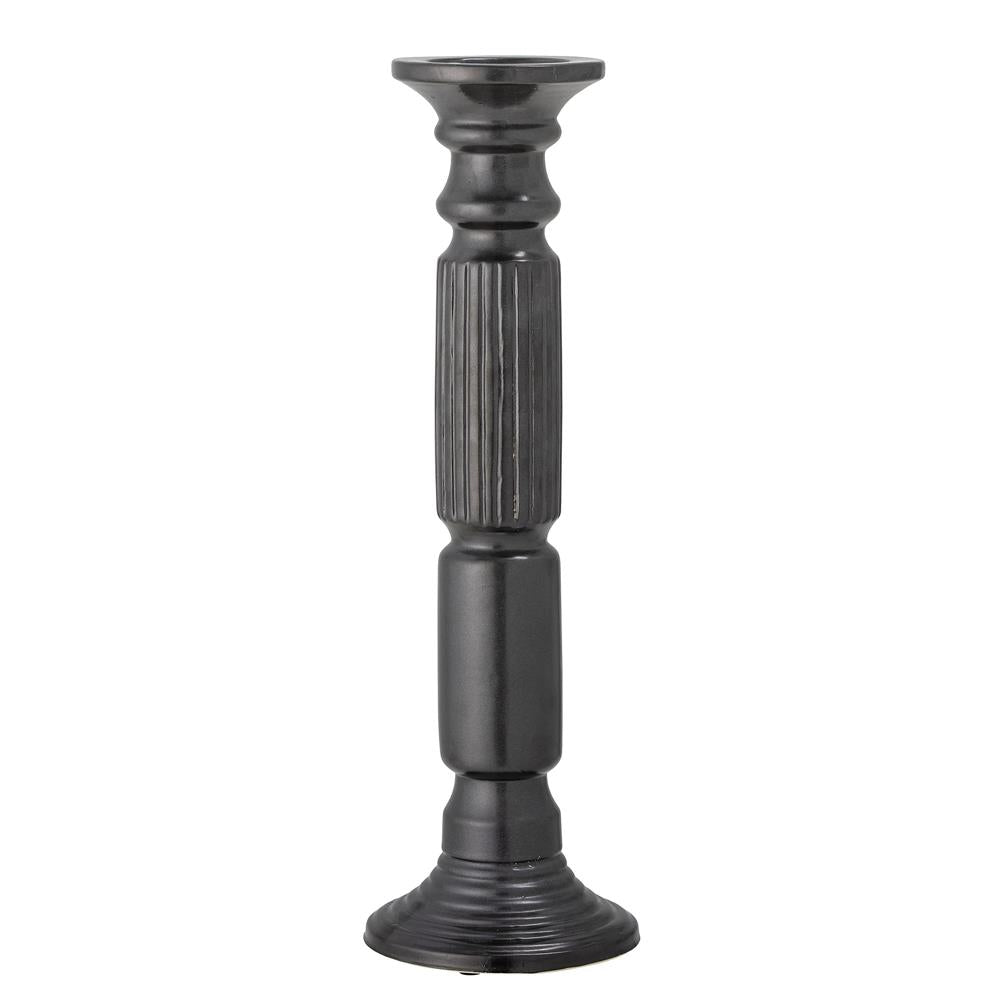Bloomingville Millas Kerzenhalter schwarz H50 cm aus Keramik – Bodenkerzenhalter für Wohnzimmer