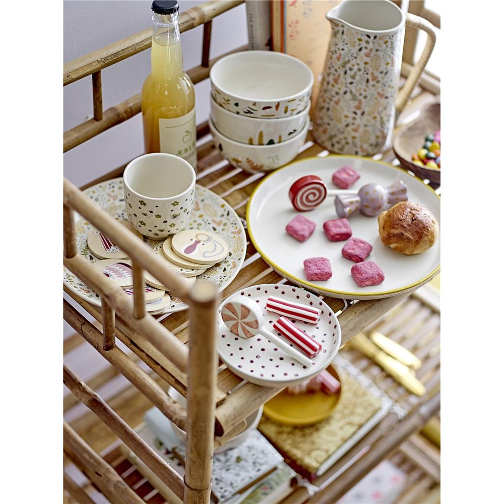 Bloomingville MINI Mylie Tablett Natur Steingut 23 x 5 cm Handbemalt