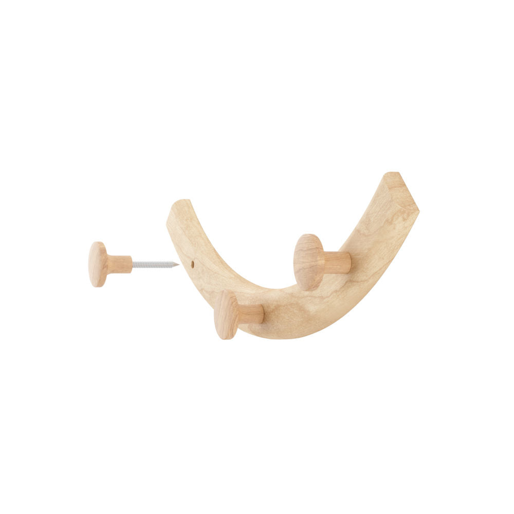 Umbra SLINKA HOOK SET 4 NATURAL Wandgarderobe 12 Haken Holz Modular