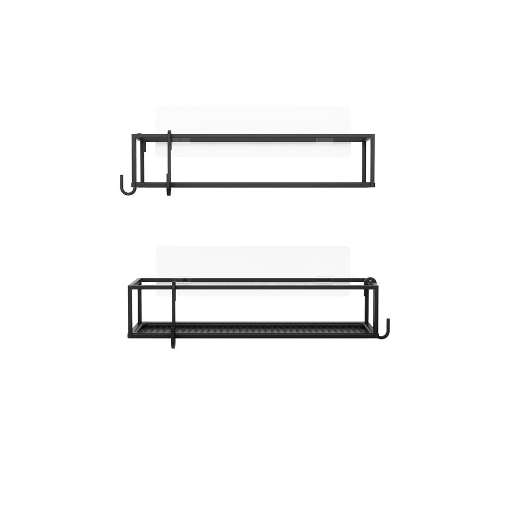 Umbra Cubiko Duschablage, Duschregale ohne Bohren mit Haken, 2er-Set, in Schwarz