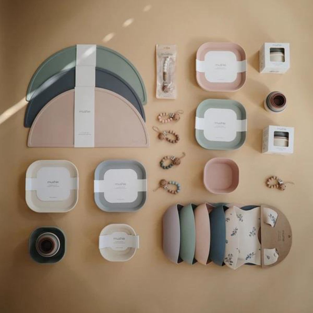 Mushie Silikon-Platzdeckchen, Blush, Tischset, BPA-frei