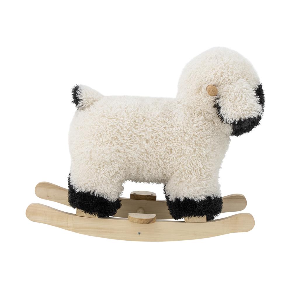 Bloomingville MINI Dolly Schaukeltier Schaf Weiß Polyester 65cm