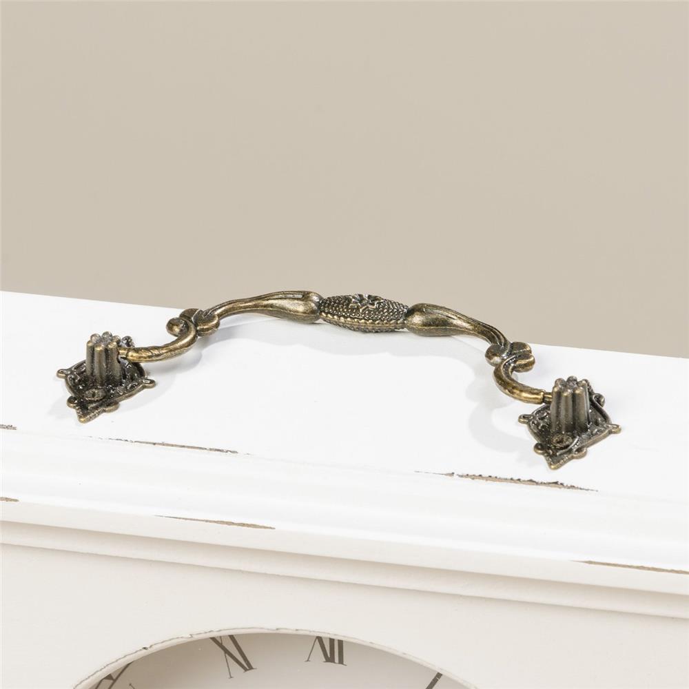 BOLTZE Tischuhr Betty in Weiß, analog, 24cm, aus MDF und Glas