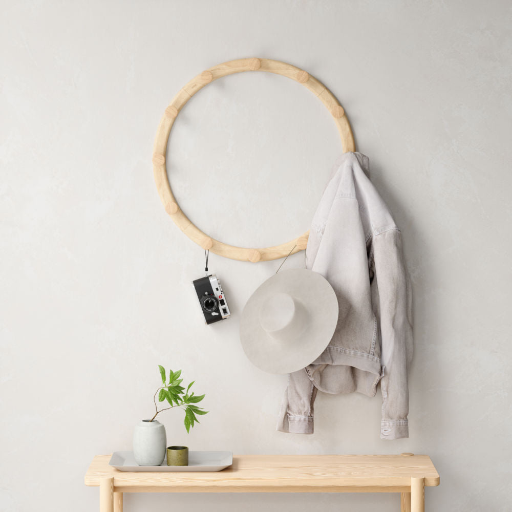 Umbra SLINKA HOOK SET 4 NATURAL Wandgarderobe 12 Haken Holz Modular