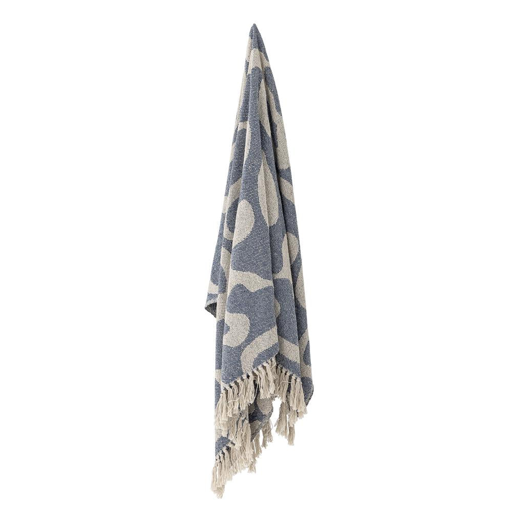 Bloomingville Salobre Decke Blau Baumwolle Wohndecke 160x130cm